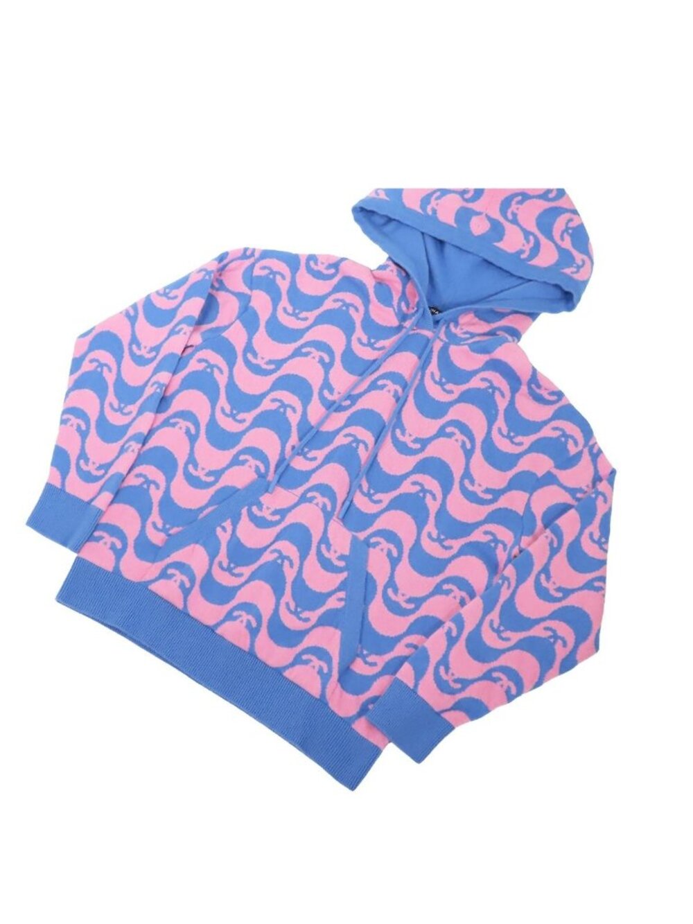 Chanel Hoodie Pink Light Blue Cashmere Sweater CC Logo Top 34
